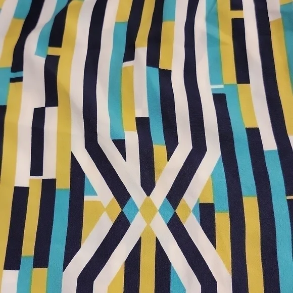 𝅺forever 21 abstract cubist print self tie romper with elastic waist size small - Picture 5 of 10